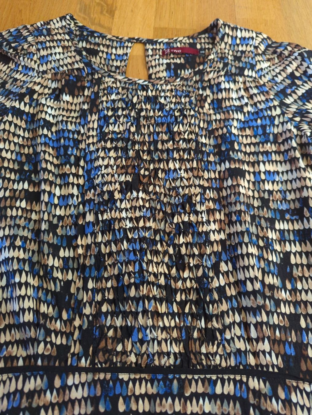 Vestiti: Herbst Kleid mit Muster blau beige braun 38 – Nuovo (secondo la descrizione) da Winterthur venduto da Glauriane 2