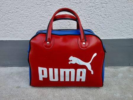 tolle Deko Vintage PUMA Sporttasche 70er Kunstleder Tasche
