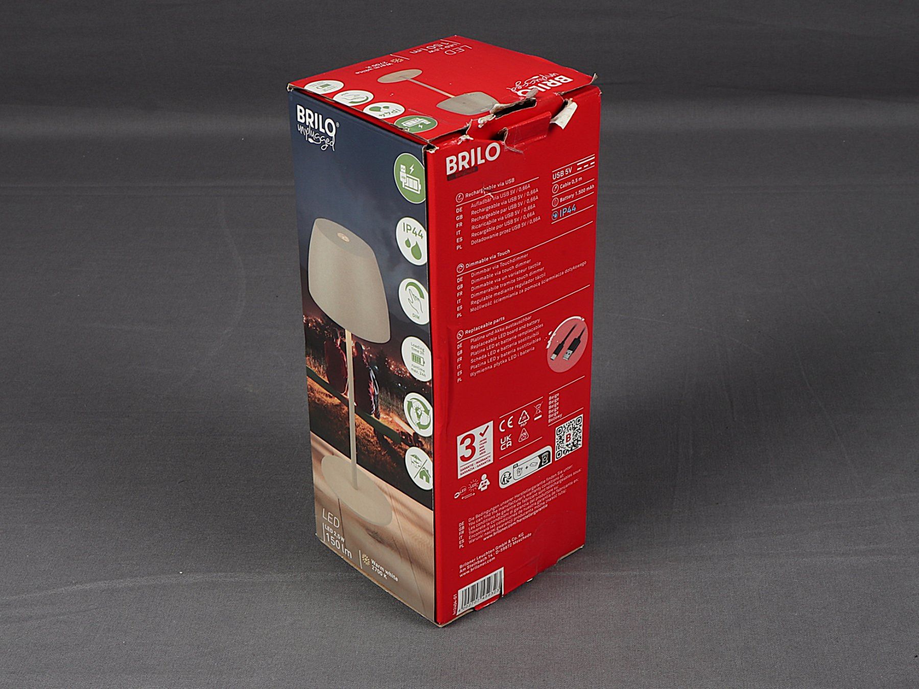 Lampade: BRILO unplugged LED Akku-Tischleuchte – Nuovo (secondo la descrizione) da Steinen venduto da Restwert_Steinen 9