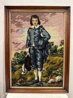 Gerahmte Stickerei nach Gainsborough - The Blue Boy, 60 x 70