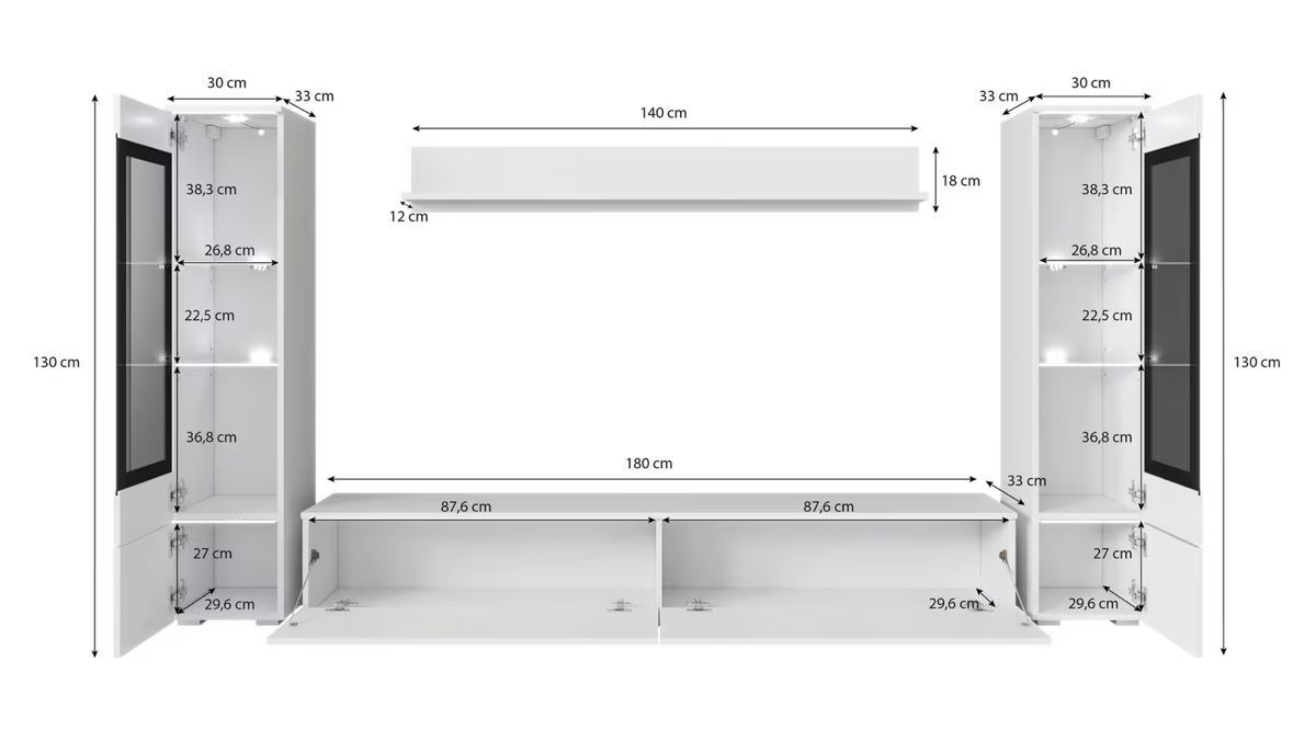 Cassettiere: Moderne Wohnwand in Eiche Optik mit LED Beleuchtung – Nuovo e nell'imballaggio originale da Busswil TG venduto da syl_85pl 1