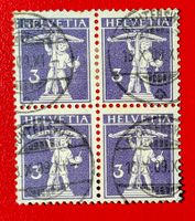 TELLKNABE 118 VIERERBLOCK EINZELN G. RICHTERSWIL HORGEN 1909