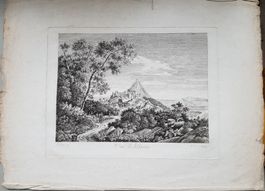 belle, gravure 19 ème s. Vue d'Athènes