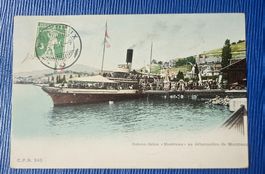 AK Antike  Schiffsanlegestelle MONTREUX