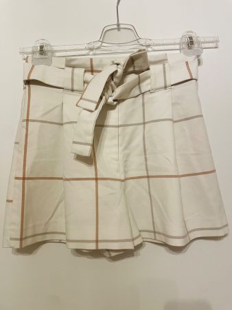 Damen Shorts kariert weiss/braun mit GUrtel Grösse S neu