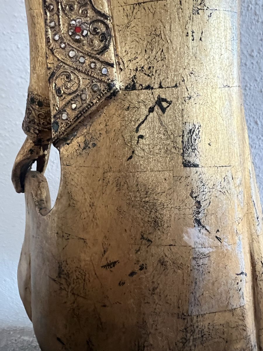 Statuette: Statue Buddha vergoldet mit Sockel – Usato da Perlen venduto da Chregle1 3