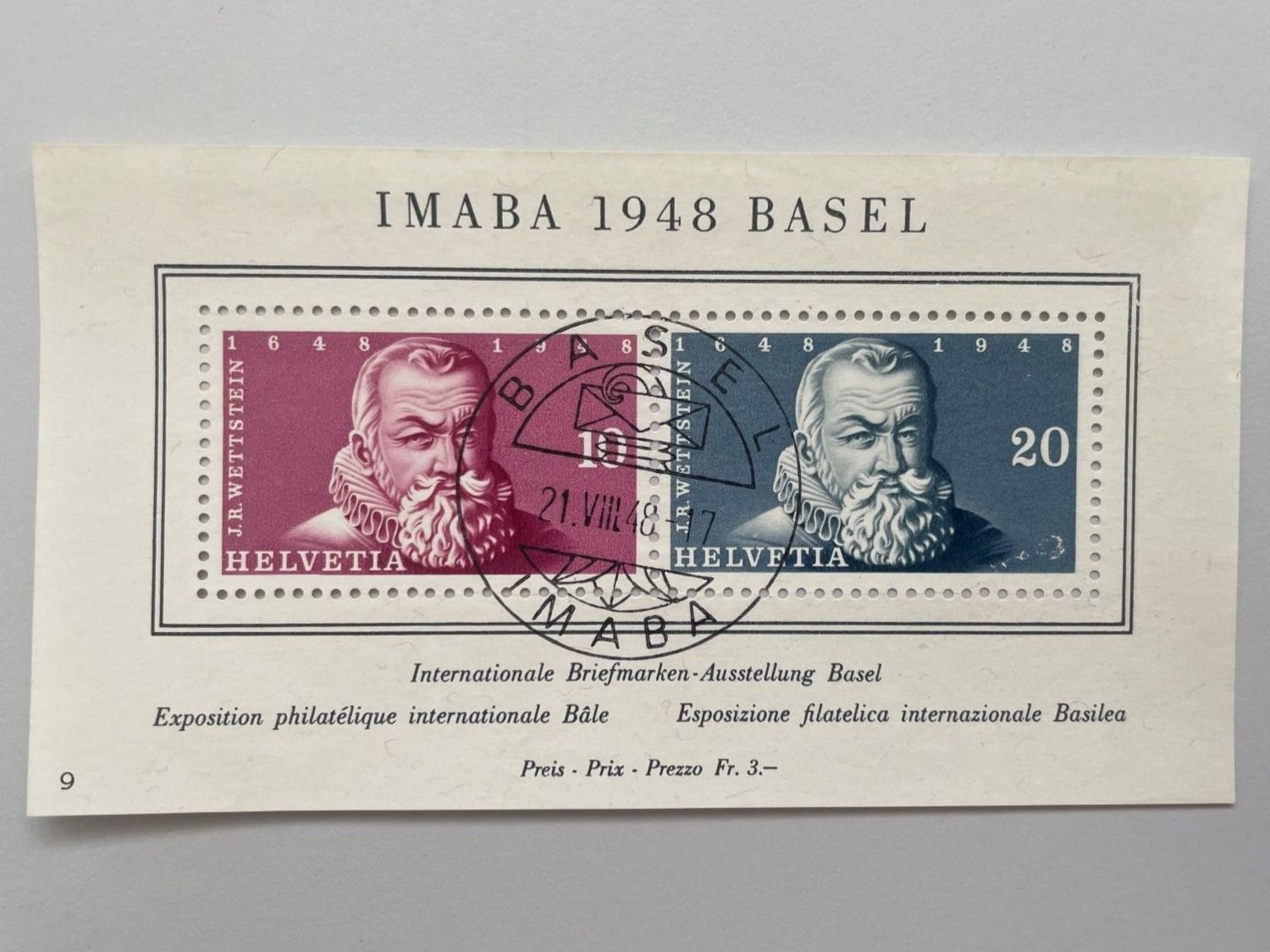 Alle Briefmarken: IMABA 1948 BASEL, Ausgabestempel – Gebraucht aus Küssnacht am Rigi von POSTOMASTER