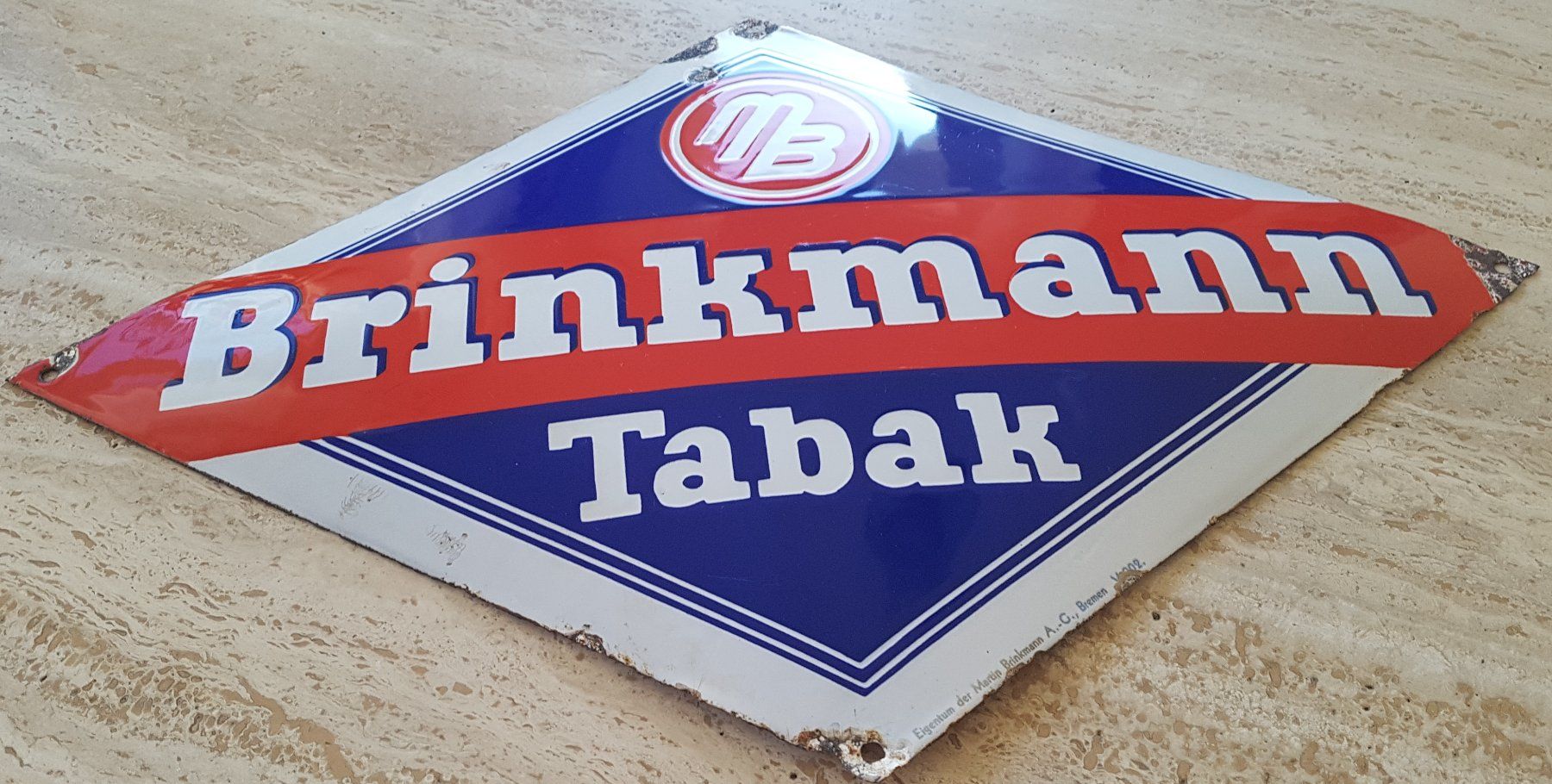 Insegne: Emailschild " BRINKMANN TABAK " sehr alt – Usato da Wagen venduto da email-ernst 1