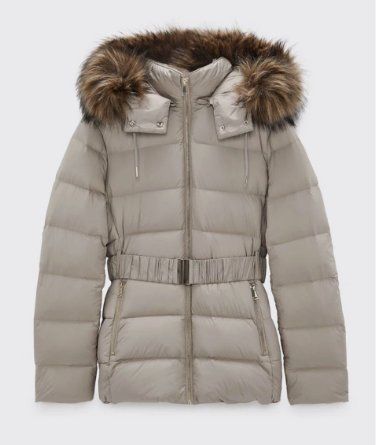 Beige Daunenjacke von Zara