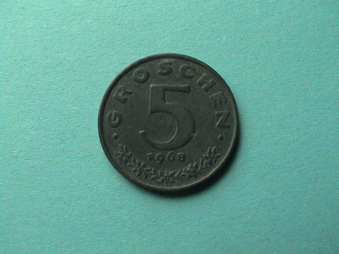 Alle Münzen: 5 Groschen - Österreich  - 1968 – Gebraucht aus Reinach BL von Dexy62