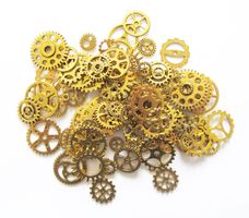 Gears Deko Zahnräder Zink goldfarben