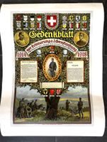 Gedenkblatt Schweizer Grenzbesetzung 1914-1918, Rarität!