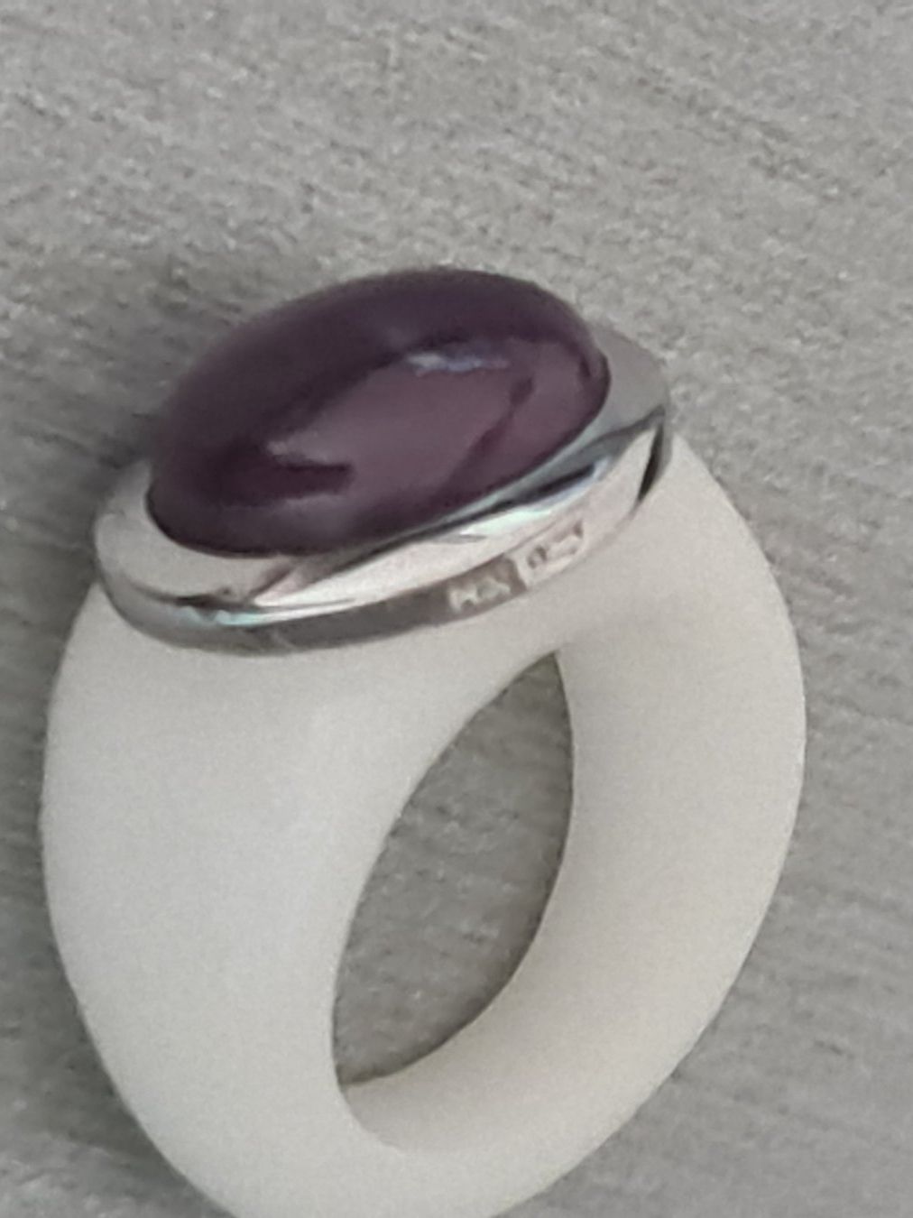 Ringe: YV Silber Ring Halbedelstein Amethist eingefasst in Corian – Neu (gemäss Beschreibung) aus Münchenbuchsee von babilibern 3