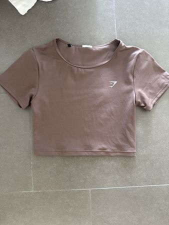 Damen Crop Top braun Grösse S Gymshark 