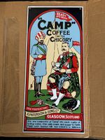 Plaque publicitaire émaillée Camp Coffee des années 1970