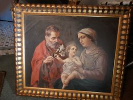 Gemälde Heilige Familie, gerahmt, antik, Top Zustand!