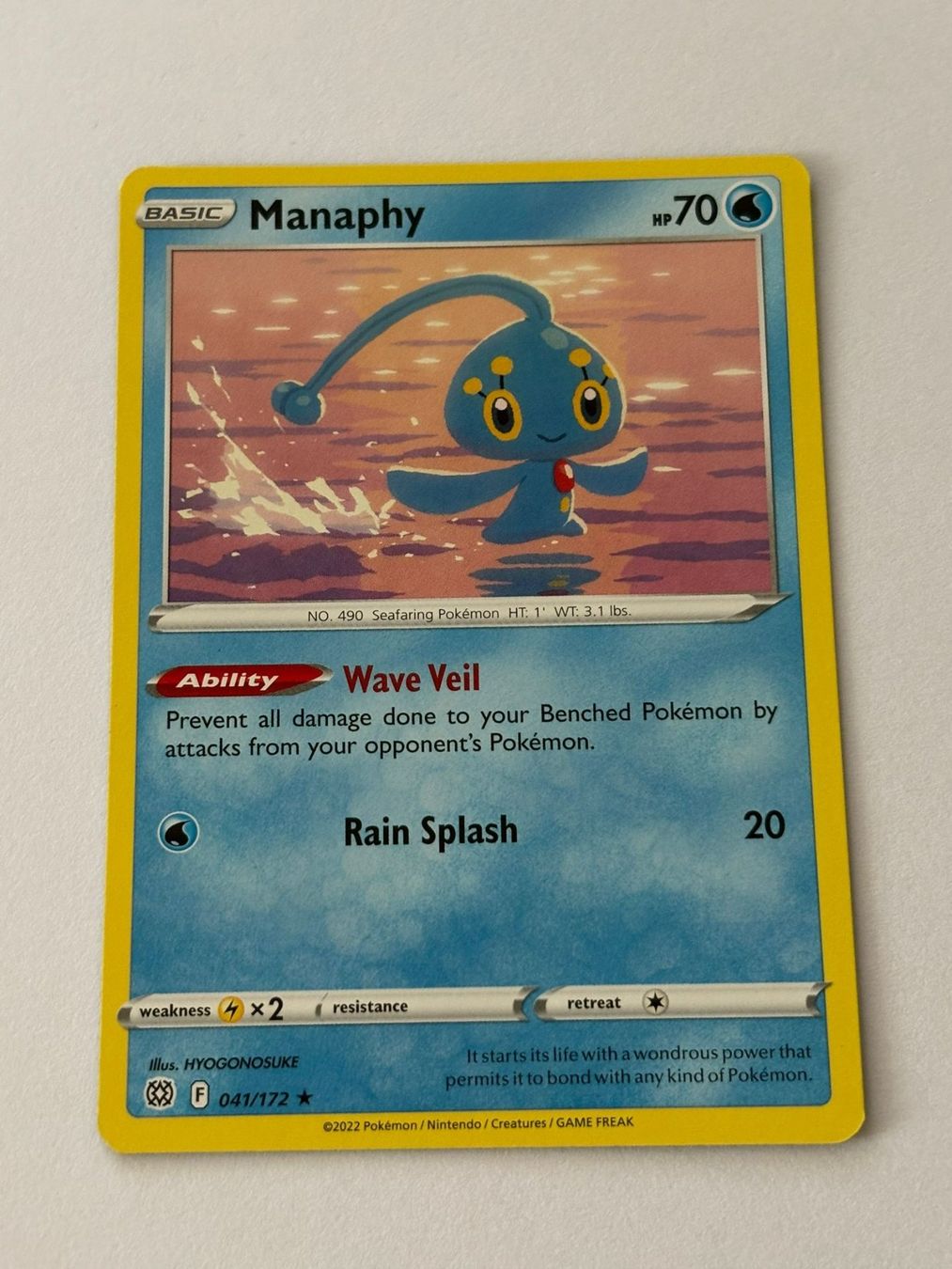 Pokémon Sammelbilder & Trading cards: Pokemon-Karte Manaphy 041/172 – Gebraucht aus Herisau von Seyashop1