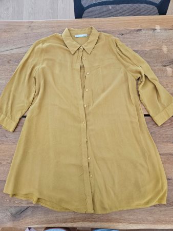Lockeres gelbes Sommerkleid mit Knöpfen, Gr. S-M