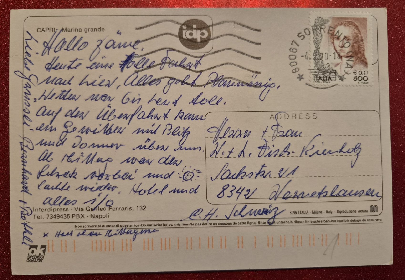 Cartoline postali: Capri Marina Grande 2000 – Usato da Melchnau venduto da Arthurius 1