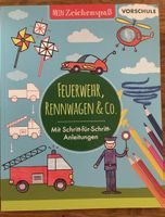 Zeichenbuch Feuerwehr Rennwagen und Co Vorschule neu