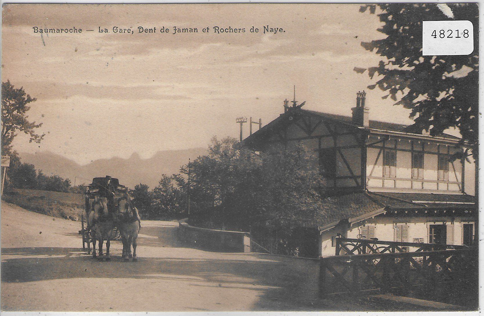 Cartes postales: Baumaroche - La Gare, Dent de Jaman - Postkutsche Diligence – D'occasion à Ettingen par Kartenplanet