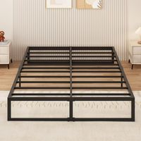 Metallbett 140x200 cm Bett mit Stahllattenstütze, 35 cm Höhe