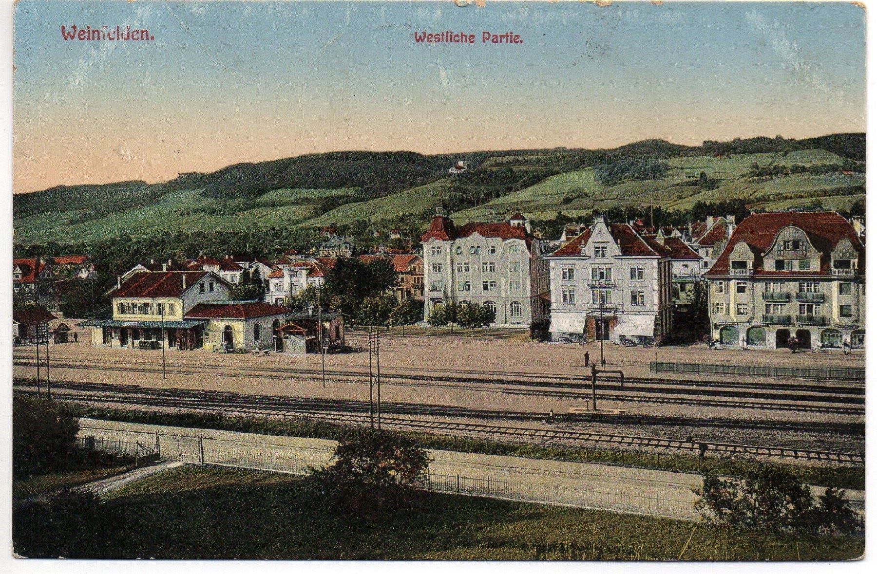 Ansichtskarten: WEINFELDEN Westliche Partie - Bahnhof – Gebraucht aus Jona von philajona