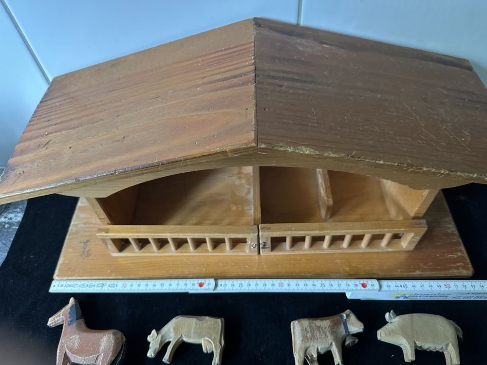 Trauffer Jouets: Holzspielzeug Bauernhof mit Tieren, Vintage Deko Stall  – D'occasion à Zürich par Chaeffeler 4