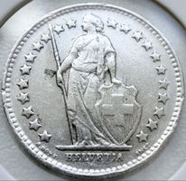 Schweiz 1/2 Franken 1944 B – Silber 835 – Helvetia