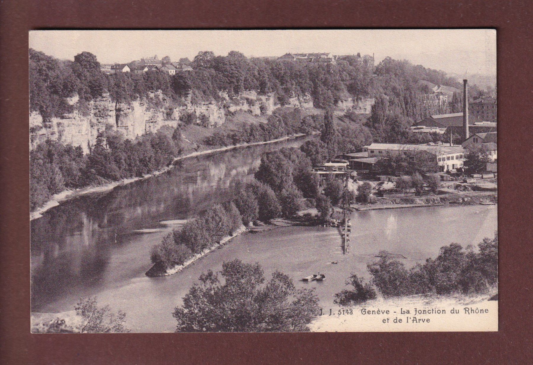 Cartoline postali: GENEVE - Jonction Rhône et Arve – Usato da Pully venduto da nicecards