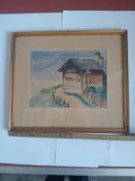 Aquarell von F. Stäuble ?? 1942??, Chalet, gerahmt, vintage