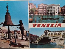 Venedig Postkarte Rialto Brücke Markusplatz Glockenturm