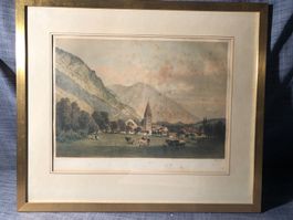 Meiringen Lithografie von Eugen Ciceri um 1850
