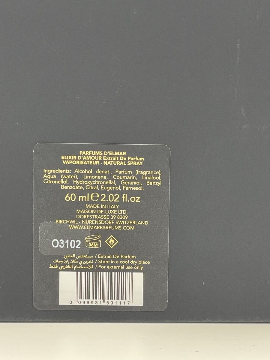 Profumi & Eau de Toilette: Parfums D'Elmar - Elixir d'Amour 60ml – Usato da Frenkendorf venduto da Sakima1 4