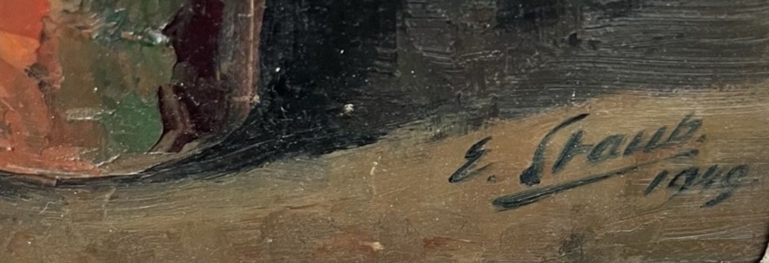 Gemälde: Ernest STAUB (1896-1983) | Huile Géranium – Gebraucht aus Gampelen von Outbid 1