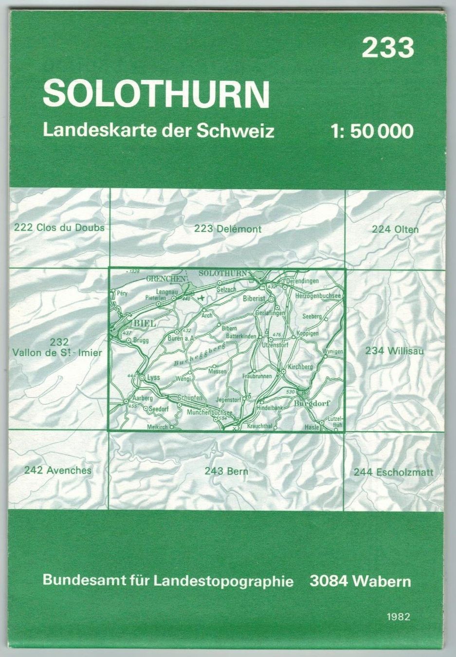 Cartes géographiques & atlas: Landkarte Solothurn 1982 – D'occasion à Zürich par tol_b7c7