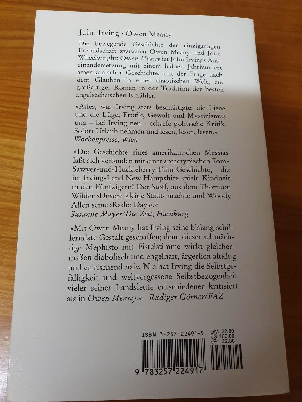 Libri: Owen Meany- John Irving – Usato da Oberdorf BL venduto da BaldenEagle 1