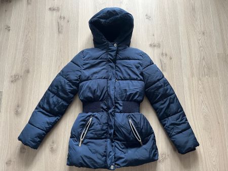 Schöne Winterjacke Mädchen, tailliert, Gr.158, dunkelblau