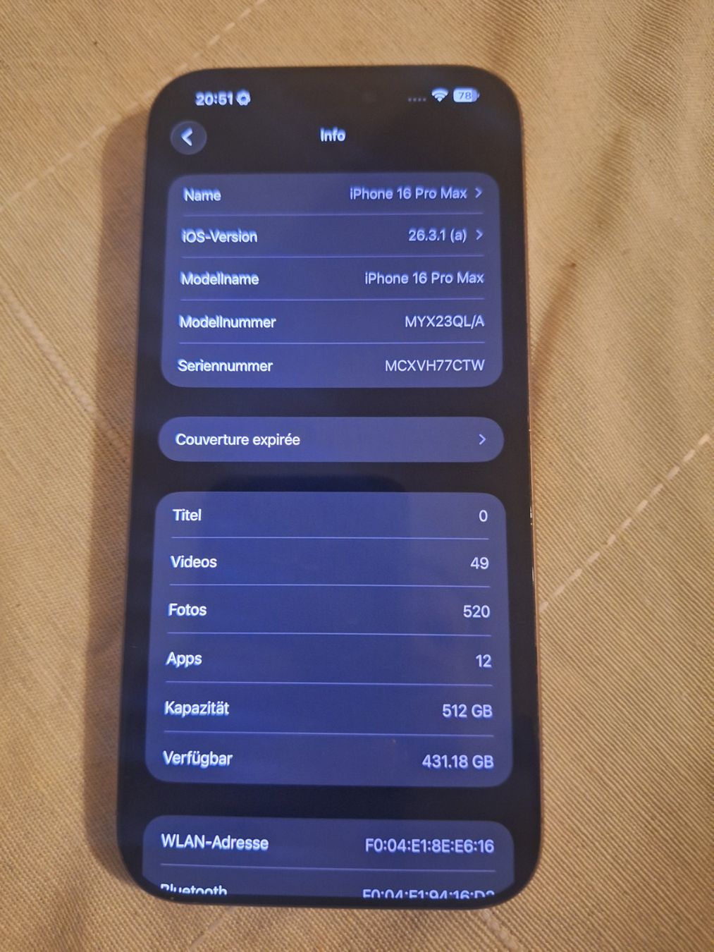 Apple Telefoni cellulari / Smartphones: APPLE iPhone 16 Pro Max, Desert Titanium, 512 GB ab 798 CHF – Nuovo (secondo la descrizione) da Buchs ZH venduto da superpc1 1