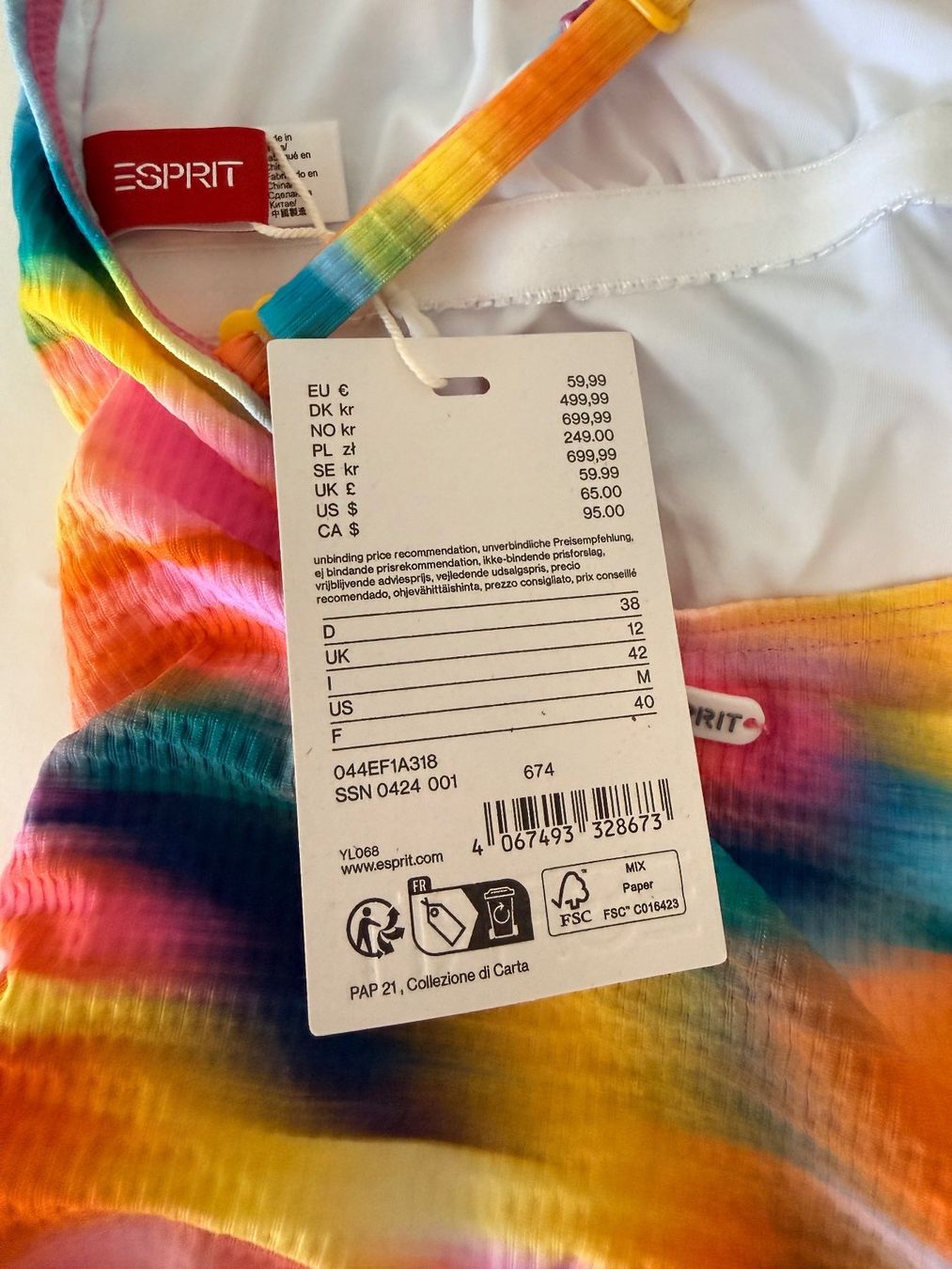 Esprit Costumi da bagno & Bikini: ESPRIT, Badekleid, Grösse 38, Mehrfarbig – Nuovo e nell'imballaggio originale da Rudolfstetten venduto da gst_g7xl 6