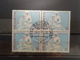 1965 Helft heilen Viererblock Vollstempel