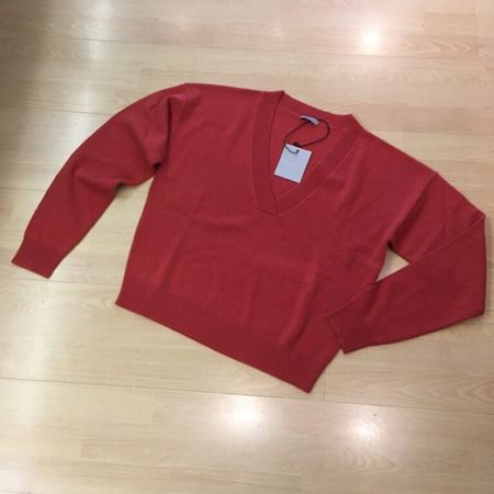 Marella Fein Strick Pullover V Ausschnitt mandarin Gr 40