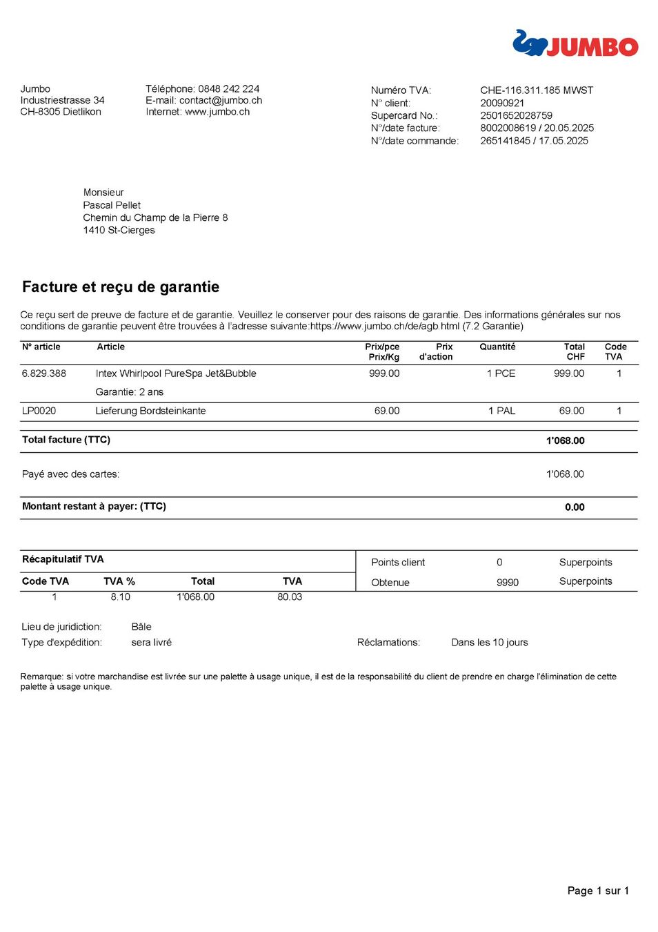 Intex Whirlpool: SPA -  Intex Whirlpool PureSpa Jet & Bubble – Nuovo e nell'imballaggio originale da St-Cierges venduto da Pestol 9