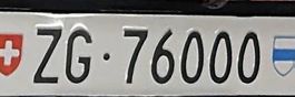 Nummerschild ZG 76000
