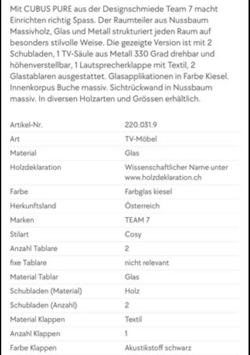 Team7 Mobili TV: Team7 TV Möbel – Nuovo (secondo la descrizione) da Hofstetten SO venduto da Katharina_Nina_Nina 5