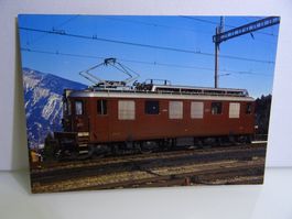 Postkarte BLS Ae 4/4 258 Lokomotive, Spiez 14.03.1982