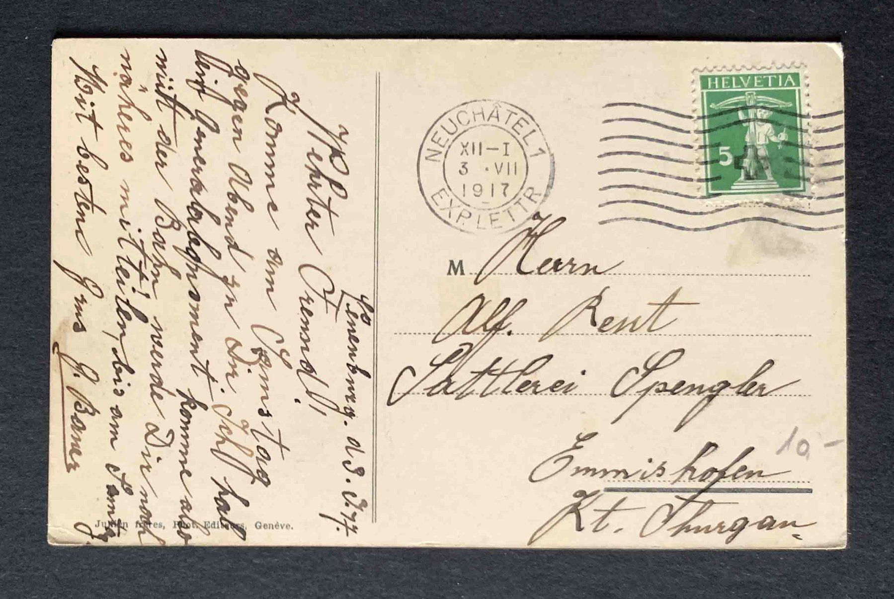 Cartoline postali: AK Neuchatel et le Val de Travers – Usato da Goldau venduto da artelier1 1