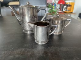 Verseuse + Pot à Lait + Sucrière Sigg Métal Argenté