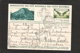 FDC 1931, Nr. 53 ll a ,Flugpost Linie Basel-Zürich,Kat.300.-