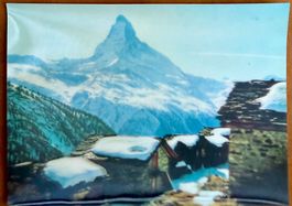 Zermatt - Cervin - Carte plastique en 2D... Rare !